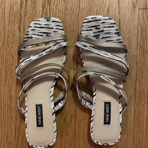Nine West Black and White Elegant Sandals